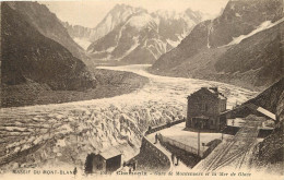 74  CHAMONIX  Massif Du Mont Blanc Gare De Montenvers Et La Mer De Glace - Chamonix-Mont-Blanc