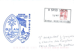 ENVELOPPE AVEC CACHET B.P.C. MISTRAL MISSION JEANNE D' ARC 2017 - GUAM LE 14/05/2017 - Poste Navale