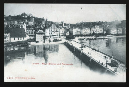 14771 - SUISSE - LUZERN - Neue Brücke Und Promenade  - DOS NON DIVISE - Luzern