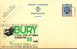 BELGIUM PPS SBEP 3 35C/50C "113" BURY UNUSED - Werbepostkarten