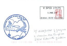 ENVELOPPE AVEC CACHET B.P.C. MISTRAL MISSION JEANNE D' ARC 2017 - DJIBOUTI LE 14/03/2017 - Seepost