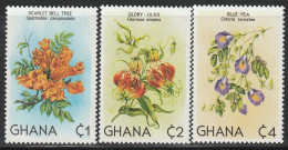 GHANA - N°737/9 ** (1981)  Fleurs - Ghana (1957-...)