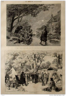 Le Théâtre Illustré - Ambigu "en Grève", Drame De Ma. Gaston Hirsch - Page Original 1885 - Documents Historiques