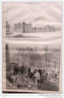 Paris - Le Marché à La Férraille - Place Saint-Eustache - Agrandissement De La Gare Saint-Lazare - Page Original 1885 - Documents Historiques