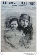 Espagne - S.M. La Reine Régente Marie-Christine Et L´infante Dona-Maria De Las Mercédès -  Page Original  1885 - Historical Documents