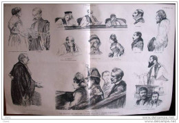 Le Proces De Mme Clovis Hugues -  Page Original - 1885 - Historische Dokumente
