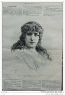 Mlle Tessandier - Donna Pia Dans "evero Torelli" -  Page Original 1885 - Historische Dokumente