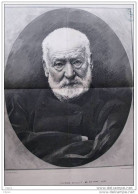 Victor Hugo - Portrait - Old Print - Page Original  - 1885 - Historische Dokumente