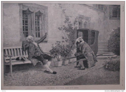 Une Visite Prolongée - Tableau De M. Girardet -  Page Original - 1885 - Historische Dokumente