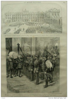 Les Funérailles D'Alphonse XII - Le Salut De L'armée -  Page Original - 1885 - Historical Documents