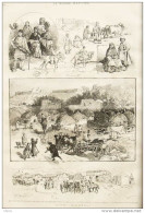 Le Conflit Anglo-Russe En Afghanistan - Afghan Et Turkomans - Campement Des Cosaques De L'Oural - Page Original 1885 - Documenti Storici