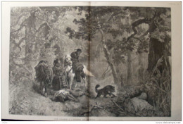 Une Chasse à L'homme En Sibérie - Page Original 1885 - Historische Dokumente