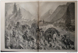 L'asie Centrale -des Montagnes Aux Vallées - Page Original 1885 - Historische Dokumente