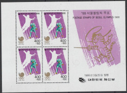 Korea- Süd: 1986, Blockausgabe: Mi. Nr. 511, Olympische Sommerspiele 1988, Seoul, 400+100 W. Fechten.  **/MNH - Summer 1988: Seoul