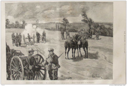 Grandes Manoeuvres - Batterie D'artillerie En Retraite - Page Original - 1885 - Historical Documents