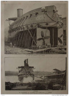 Le Lancement Du Cuirassé "le Formidable" à Lorient - Le Départ - Page Original 1885 - Documents Historiques