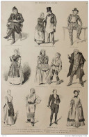 Le Théâtre Illustré - Les Personnages Des "Mystères De Paris" - Gabrion - Rigolette - Rodolphe - Page Original 1885 - Documentos Históricos