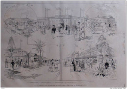 États-Unis - L'exposition De La Nouvelle-Orléans - Galerie Des Machines - Facade Principale - Page Original 1885 - Documentos Históricos
