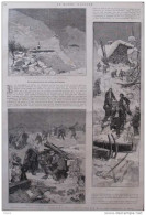 Les Avalanches Dans Les Alpes - Le Village De Deveys, à Moitié Détruit - Page Original 1885 - Documents Historiques