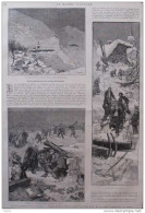 Les Avalanches Dans Les Alpes - Le Village De Deveys, à Moitié Détruit - Page Original 1885 - Documentos Históricos