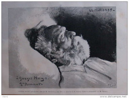 Victor Hugo Après Sa Mort, Peint Par M. Bonnat - Page Original 1885 - Documents Historiques