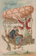 FANTAISIE  -  BONNE ANNEE  -  GAUFREE  -  BALLON DIRIGEABLE  -   Série 608  - - Anno Nuovo