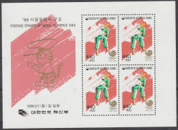 Korea- Süd: 1986, Blockausgabe: Mi. Nr. 525, Olympische Sommerspiele 1988, Seoul, 440+100 W. Judo.  **/MNH - Estate 1988: Seul