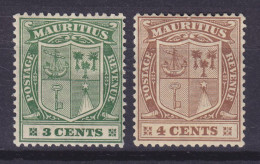 Mauritius 1925/26 Mi. 178-79, 3c. & 4c. Neues Wappen, MH* - Mauricio (...-1967)