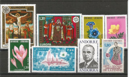 ANDORRE ANNEE 1975 LOT DE 8 TP N°243 à 250 NEUFS** MNH TB COTE 26,40 € - Unused Stamps