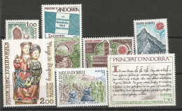 ANDORRE ANNEE 1978 LOT DE 7 TP N°267 à 273 NEUFS** MNH TB COTE 33,30 € - Unused Stamps