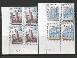 MONACO ANNEE 1977 N°1101, 1102 NEUFS** MNH EN BLOCS DE 4 EXEMPLAIRES COTE 26,00€ - Nuevos