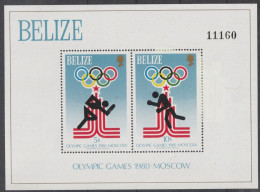 Belize: 1979, Blockausgabe: Mi. Nr. 10, Olympische Sommerspiele 1980, Moskau..  **/MNH - Estate 1980: Mosca