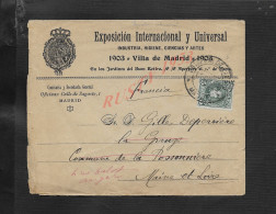 ESPAGNE LETTRE AVEC TÊTE SUR TIMBRE DE 1903 ESPOSITION INTERNACIONAL  Y UNIVERSEL VILLE DE MADRID  CACHET POSSONNIERE : - Storia Postale