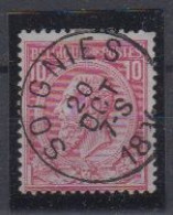 BELGIË - OBP - 1884/91 - Nr 46 T0 (SOIGNIES) - Coba + 2.00 € - 1884-1891 Leopoldo II