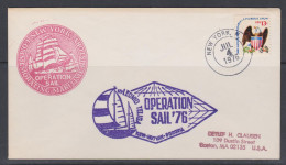 États-Unis Lettre 1976 1073 Aigle Et Armoiries New York Operation Sail’76 Voile - Brieven En Documenten