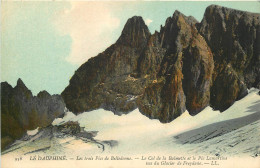  38 - LES  TROIS PICS DE BELLEDONNE - LE COL  DE LA BALMETTE ET LE PIC LAMARTINE VUS DU GLACIER DE FREYDANE - Otros & Sin Clasificación