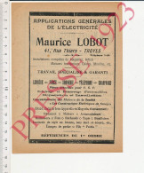 Publicité 1923 Maurice Lobot Troyes + Maurice Boisseau Rue Colbert Postes De Soudure Autogène Chalumeau Picard - Ohne Zuordnung