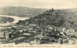  38 -  VIENNE - VUE GENERALE - EGLISE ST ANDRE  - LE CHATEAU DE LA BATIE ET LE RHONE - Vienne