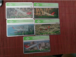 Airplanes 5 Phonecards Used Rare - Avions