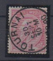 BELGIË - OBP - 1884/91 - Nr 46 T0 (TOURNAI) - Coba + 1.00 € - 1884-1891 Léopold II