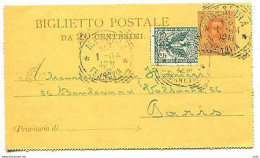 B.P. Cent. 20 "Umberto I°" N. B 2 Viaggiato - Postwaardestukken