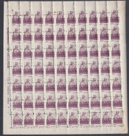 Inde India 1980 MNH Error: Print/Perf Shift, , Weaver, Cloth, Textile, Definitives, Definitive, Full Sheet - Ongebruikt