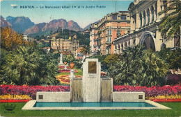 06 - MENTON -  LE MONUMENT ALBERT 1er ET LE JARDIN PUBLIC - Menton