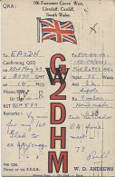 X120929 CARTE QSL RADIO AMATEUR G2DHM ? GW2DHM ? GRANDE BRETAGNE GREAT BRITAIN PAYS DE GALES WALES EN 1950 - Radio Amatoriale