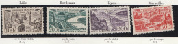 France Poste Aerienne N° 24 à 27** Série Vues Stylisées Des Grandes Villes - 1927-1959 Mint/hinged