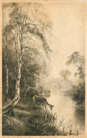 PAYSAGE BICHE AU BORD DE L'EAU - F. W. HAYES PINX - Andere & Zonder Classificatie