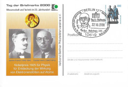 326  James Franck, Gustav Hertz: Entier (c.p.) D'Allemagne - Nobel, Quantum Physics, Atomic Bomb Jewish Personalities - Physik