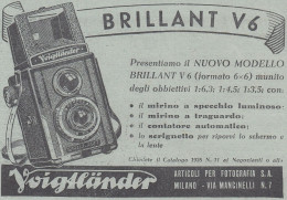 Macchina Fotografica Voigtlander BRILLANT V6 - Pubblicità - 1938 Old Ad - Advertising