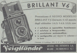 Macchina Fotografica Voigtlander BRILLANT V6 - Pubblicità - 1938 Old Ad - Advertising