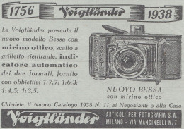Macchina Fotografica Voigtlander BESSA - Pubblicità D'epoca - 1938 Old Ad - Advertising